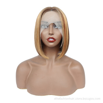 Hot sells Healthy bouncy texture T part HD lace wigs for black women sillky front lace wig rumy human hair lace front Bob wigs